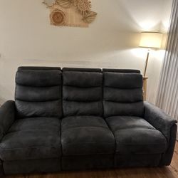 Dark Gray Recliner Sofa 