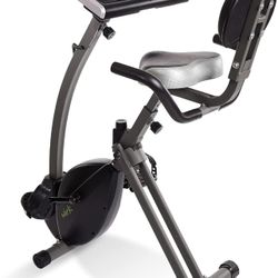 Stamina Wirk Ride Exercise Bike - Foldable Fitness Bike with Workstation and Standing Desk - Stationary Bike for Home Workout - Up to 250 Weight Capac