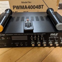 Pyle Bluetooth Amplifier with 2 wireless microphones