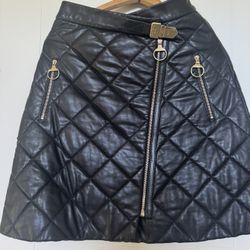 NEW WITH TAGS Mulberry Black Quilted Leather Mini Skirt – Gold Hardware