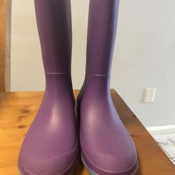 Girls Size 1 purple Rain Boots Cat And Jack