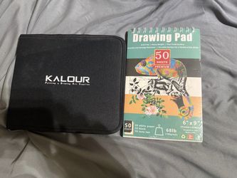 KALOUR Art Set + 6x9 Drawing Pad Bundle
