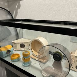 Hamster Tank Plus Toys Plus Bedding