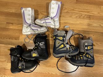 KIDS SNOWBOARD BOOTS. SZ 3 & 4. $50 EACH