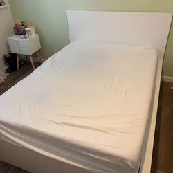 Full Size IKEA Bed Frame With 4 Storage Boxes