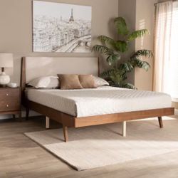 New Queen Size Mid Century Modern Platform Bed
