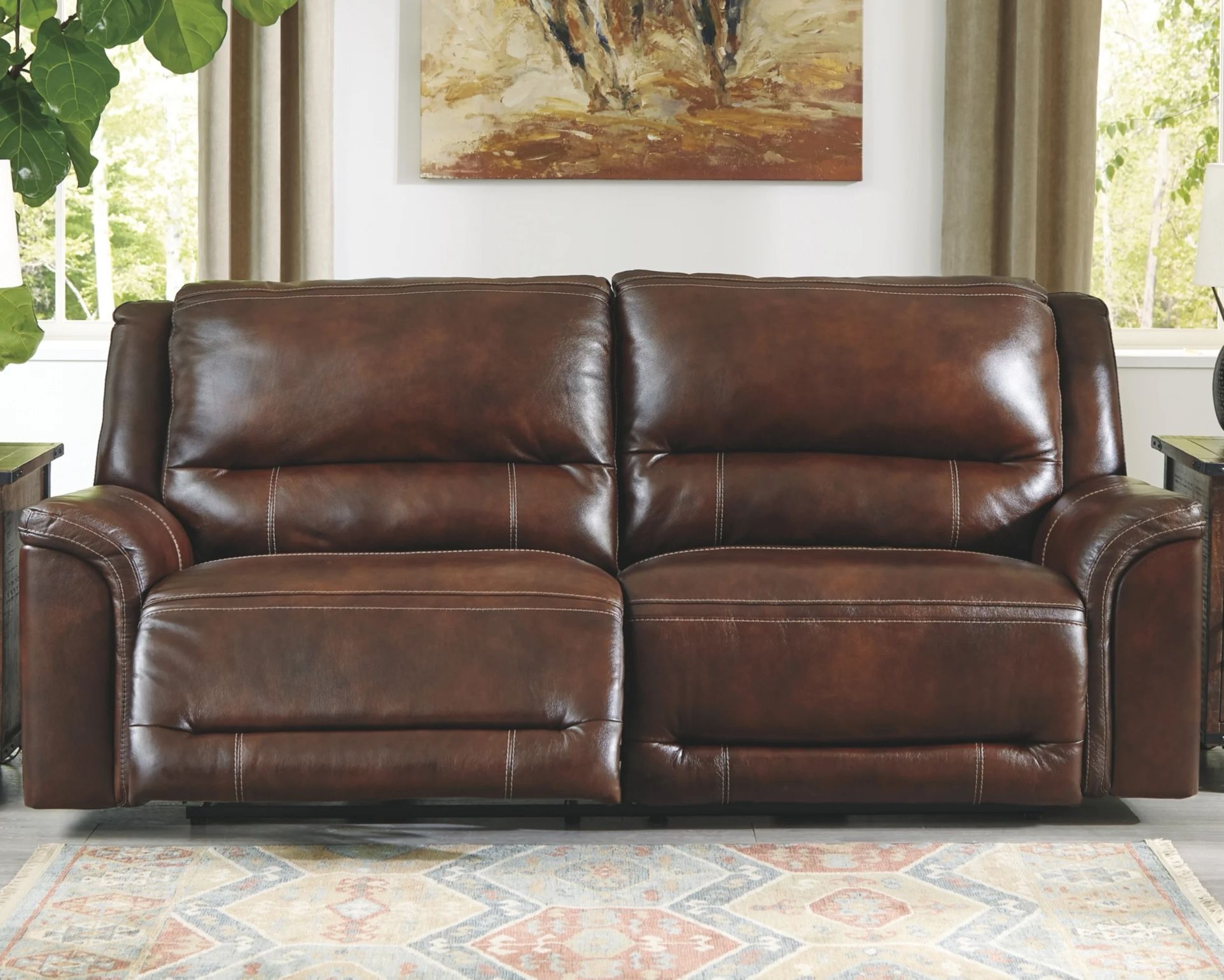 Real Leather Powered Sofa Recliner Plus STILL IN BOX- By Millwood Pines