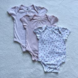 Gap Organic Cotton Short-Sleeve Bodysuits (Bundle of 3), 18-24 Months
