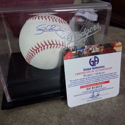 Based on the Certificate of Authenticity (COA) and the signature on the ball, this baseball was autographed by Steve Garvey, the legendary Los Angeles