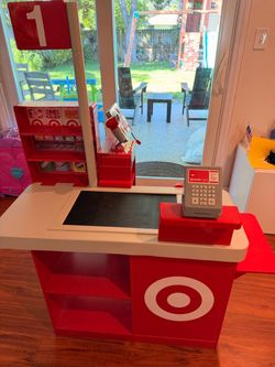 Target toy station with working credit card and register