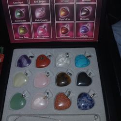 Gemstone Heart Pendants