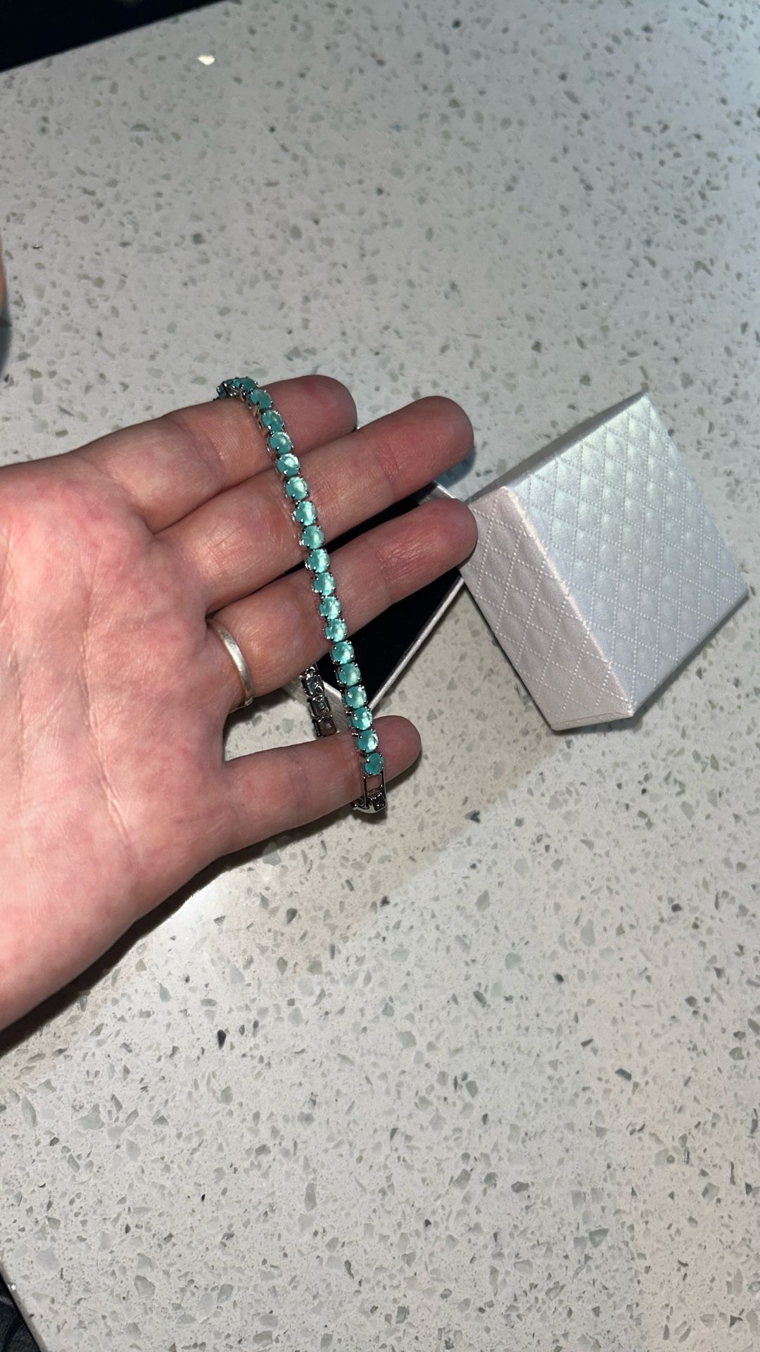 Natural Emerald Tennis 7.5in Bracelet 925 Sterling Silver