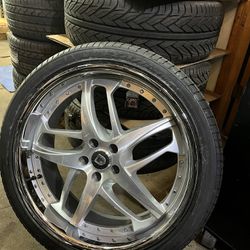 New 22” Lexani Solar Wheels Rims Tires 265/35/22 Mounted Balanced Lugs Locks Sensors Install