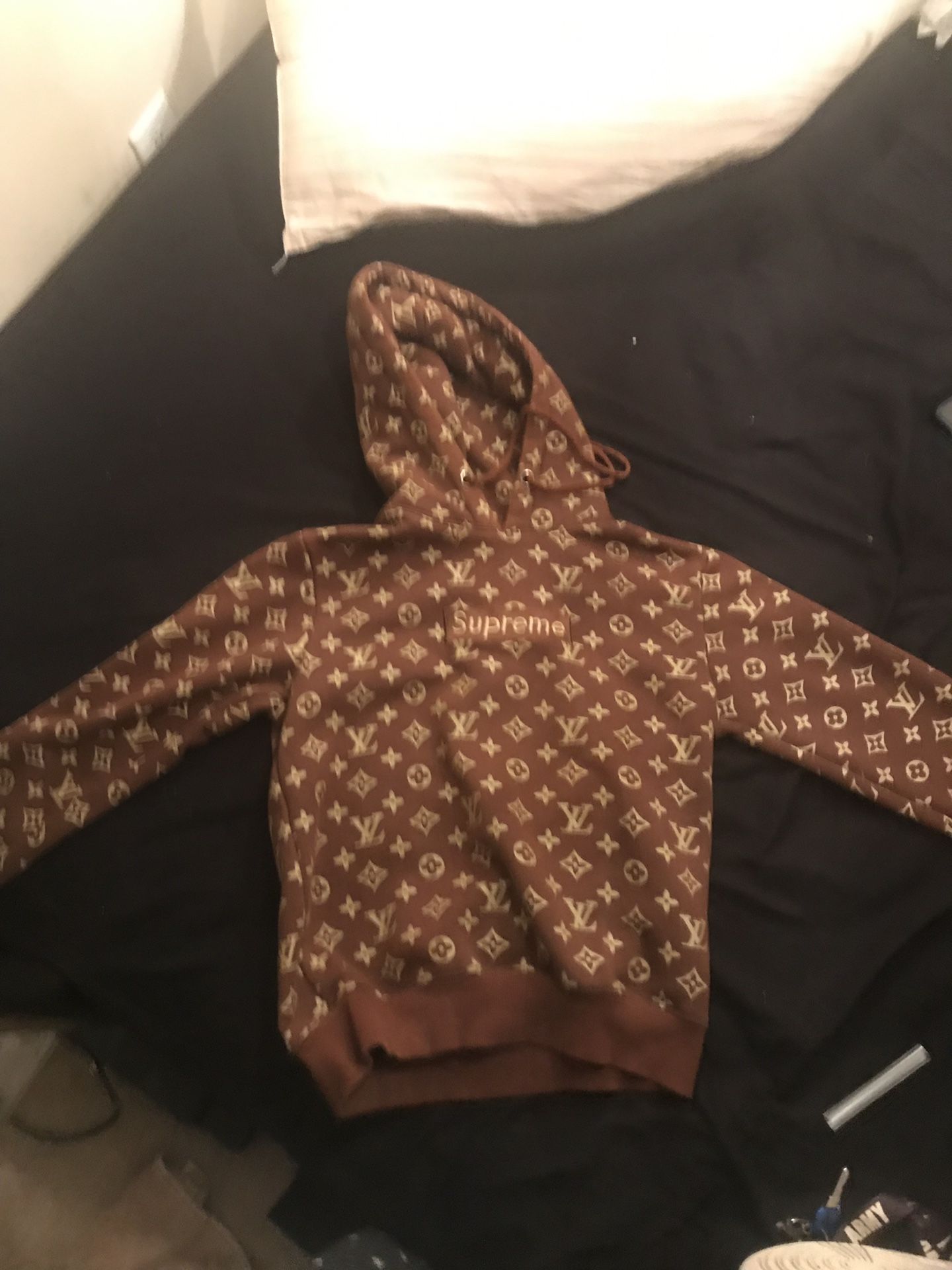 Supreme Louis Vuitton Brown Box Logo Hoodie Custom Outerwear L / Brown