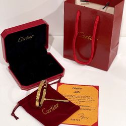 Cartier Love Bangle Bracelet Gold Size 17