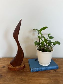 Vintage MCM Hand Carved Wood Bird / Duck Figurine Danish Interior Design