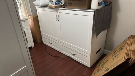 Used Queen Murphy Bed with NEW mattress $500 obo