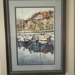 Harbor Sailboat Print In frame 