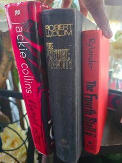 Set of 3 Vintage Hardcover Books - Jackie Collins, Robert Ludlum, Rylander