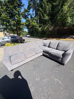 Gray L-Shaped Sectional Couch - Delivery Available