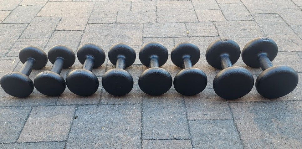 #90lbs Set Of Vintage Hand Dumbbells