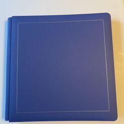 Creative Memories 12 x 12 Album Open Spine Old Style Blue Silver Trim +  15 Natural Pages 
