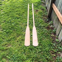 7 foot wooden boat oars no oars locks 