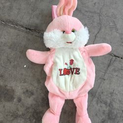 Small Pink Bunny Plush Backpack