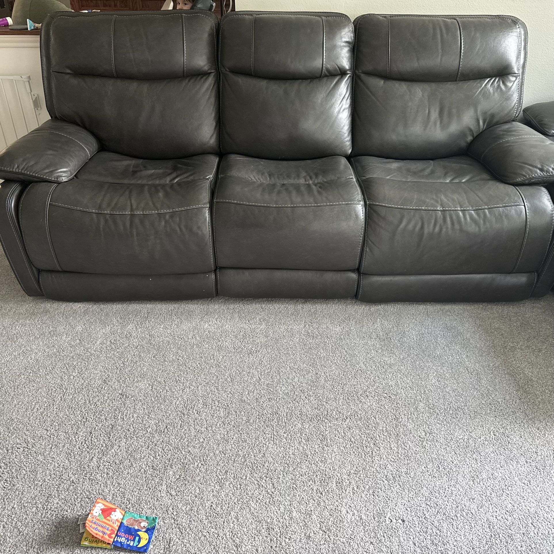 Recliner Leather Couch Set Sofa