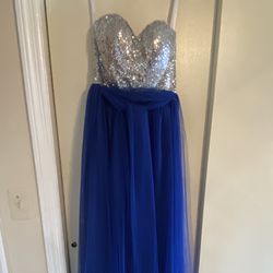 Blue and Silver Sequin Dress 