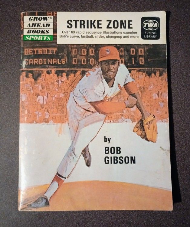 1976 Strike Zone Bob Gibson Saint Louis Cardinals Baseball Pitching Techniques TWA Flying Library Grow Ahead Booklet Vintage