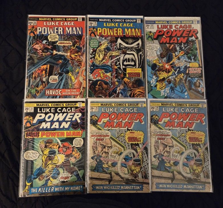 Comic Book lot of 6! Marvel.Vintage. 1972. Luke Cage Powerman. Bronze age. Keys.