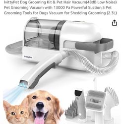 lvittyPet Dog Grooming Kit & Pet Hair Vacuum(48dB Low Noise) Pet Grooming Vacuum with 13000 Pa Powerful Suction,5 Pet Grooming Tools for Dogs Vacuum f
