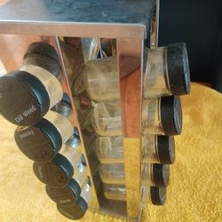 Rotating 25-Jar Spice Rack Organizer