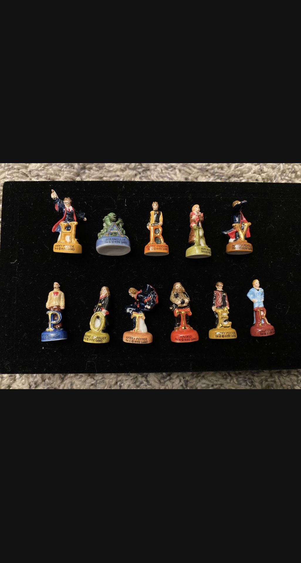 Harry Potter Letter Porcelain French Feves or King Cake Baby Doll 11-Piece Set