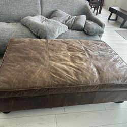 RH Large Brown Ottoman 