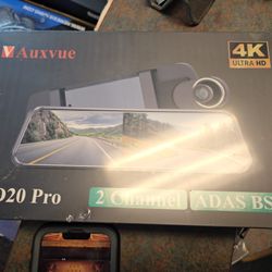 4K Rear View Mirror Camera with Carplay&Android Auto,12" Mirror Dash Cam Front and Rear with Voice Control for Cars&Trucks,Smart Touch Screen,64GB Car