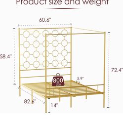 Modern Gold Canopy Bed Frame