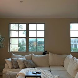 Living Spaces Couch and Ottoman