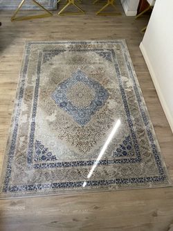 5x7 blue and gray rug