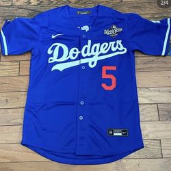 Freeman World Series Blue, White, Grey Men Jersey