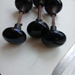 3 Sets of PORCELAIN  Door Knobs