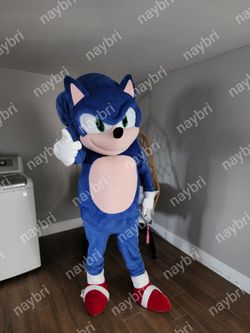 Sonic blue hedgehog Mascot Costume For Sale Halloween Party Event