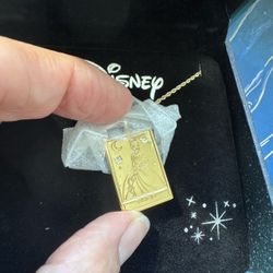 Disney x RockLove The Princess And The Frog Tiana Tablet Gold Plated Necklace
