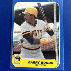 1986 Fleer Barry Bonds Rookie Baseball Card 