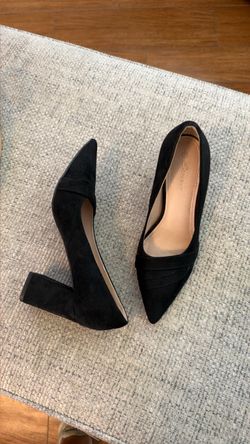 Black Suede Block Heel Pumps size 7