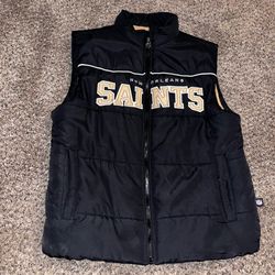 New Orleans Saints Puffer Vest Size Adult Small