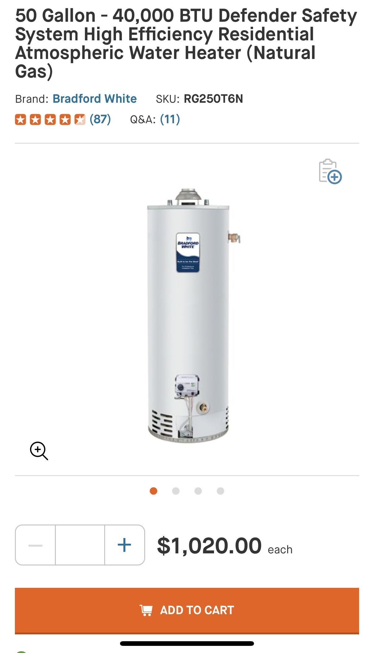 Water Heater Gas 40 Gallon Brand New In Box π¦