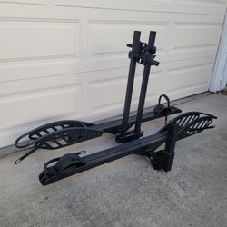 YOUNG Electric E-Bike Foldable Hitch Rack for 2 bikes, 2'' Receiver.  200 lbs Capacity for Cars Trucks SUVs RV. Fits Up to 5-inch Fat Tire Bicycles