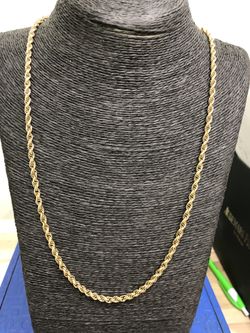 24” rope necklace 14k gold